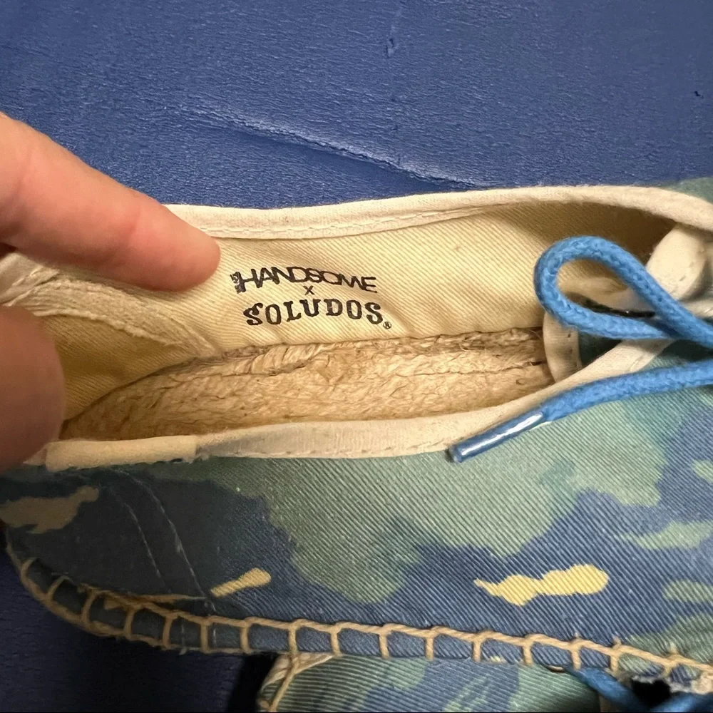 We Are Welcome Soludos Espadrilles Rare Blue Lace Size 8